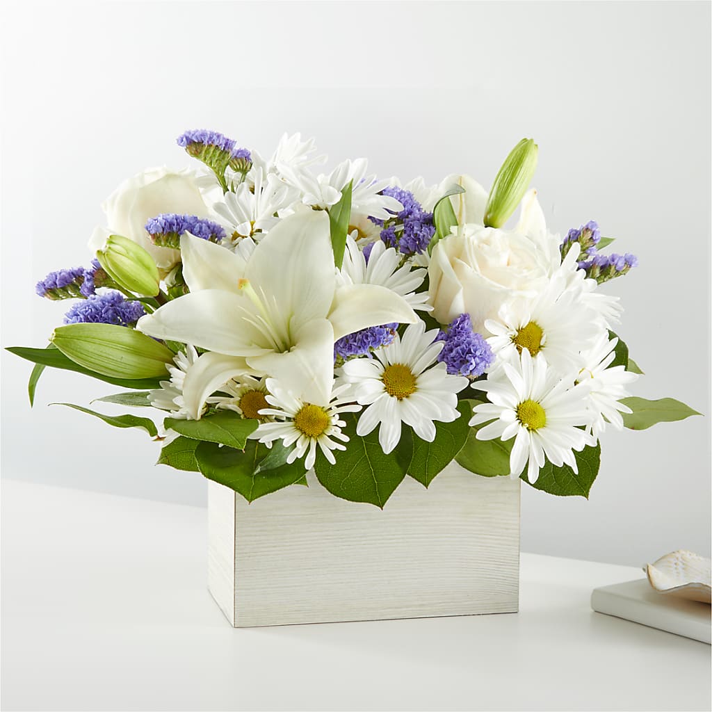 Beyond Blue Box Bouquet – FLOWERS & GIFTS BY ROBERTS, Pinetops NC