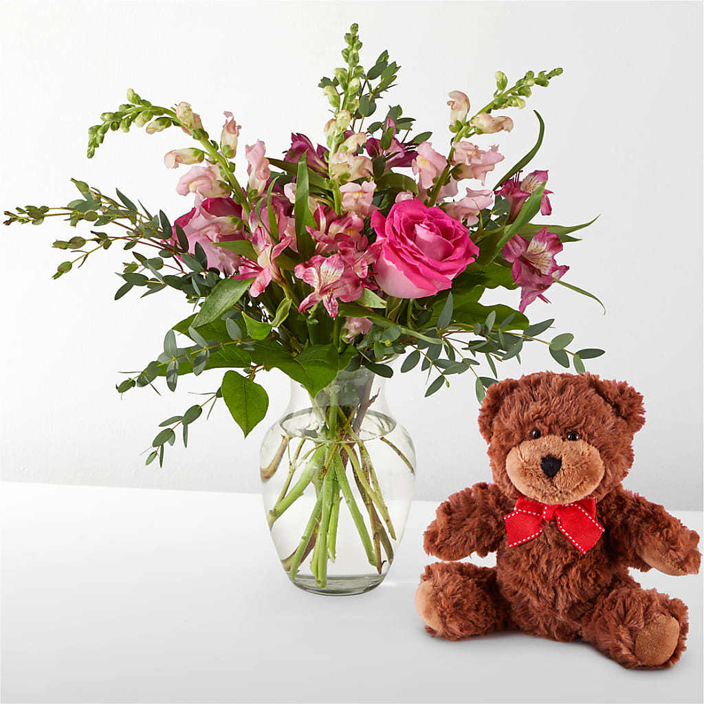 Happily Ever After Bouquet & Bear Set – FLOWERS & GIFTS BY ROBERTS, Pinetops NC