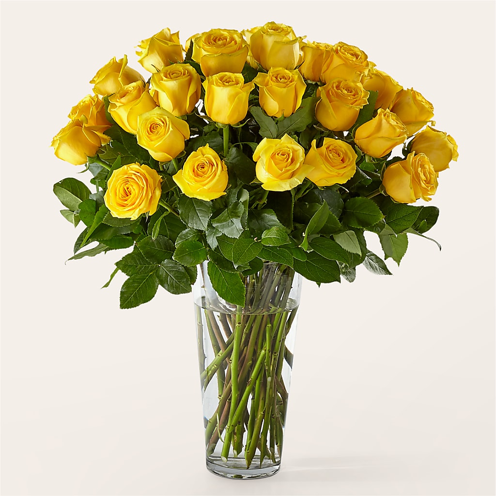 Long Stem Yellow Rose Bouquet – FLOWERS & GIFTS BY ROBERTS, Pinetops NC