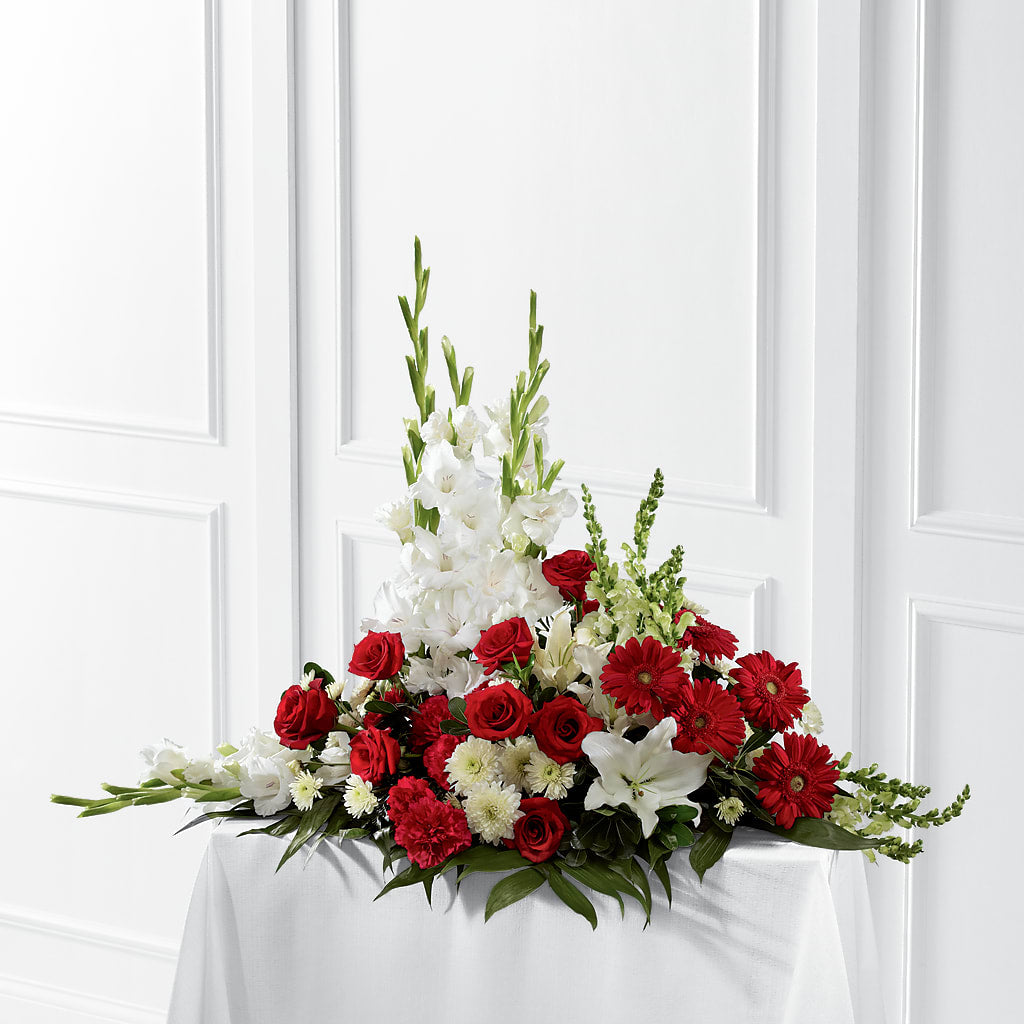 Crimson & White Arrangement – FLOWERS & GIFTS BY ROBERTS, Pinetops NC