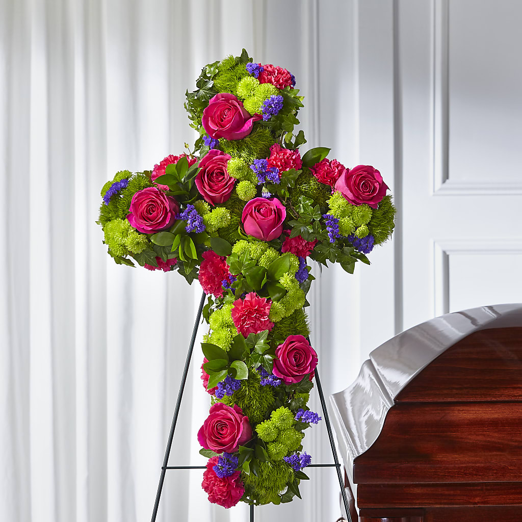Tribute Rose Floral Cross – FLOWERS & GIFTS BY ROBERTS, Pinetops NC