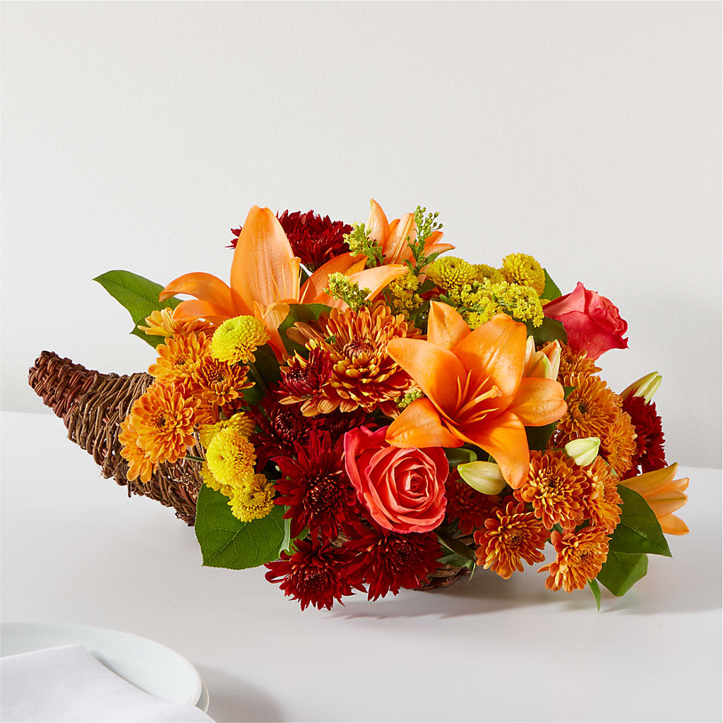Bouquet of Blessings Cornucopia – FLOWERS & GIFTS BY ROBERTS, Pinetops NC
