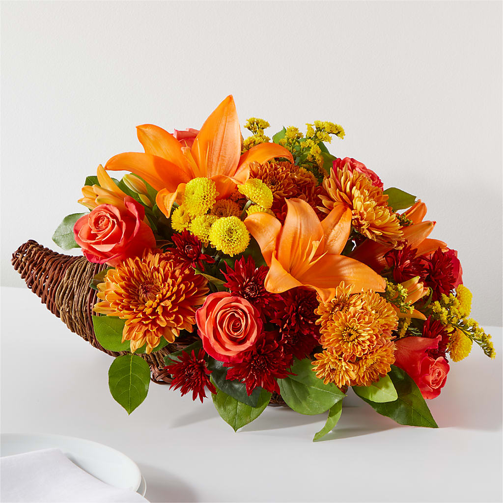 Bouquet of Blessings Cornucopia – FLOWERS & GIFTS BY ROBERTS, Pinetops NC