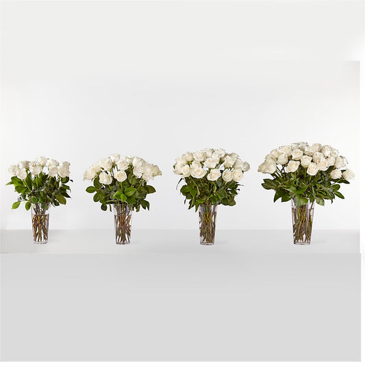 Long Stem White Rose Bouquet – FLOWERS & GIFTS BY ROBERTS, Pinetops NC