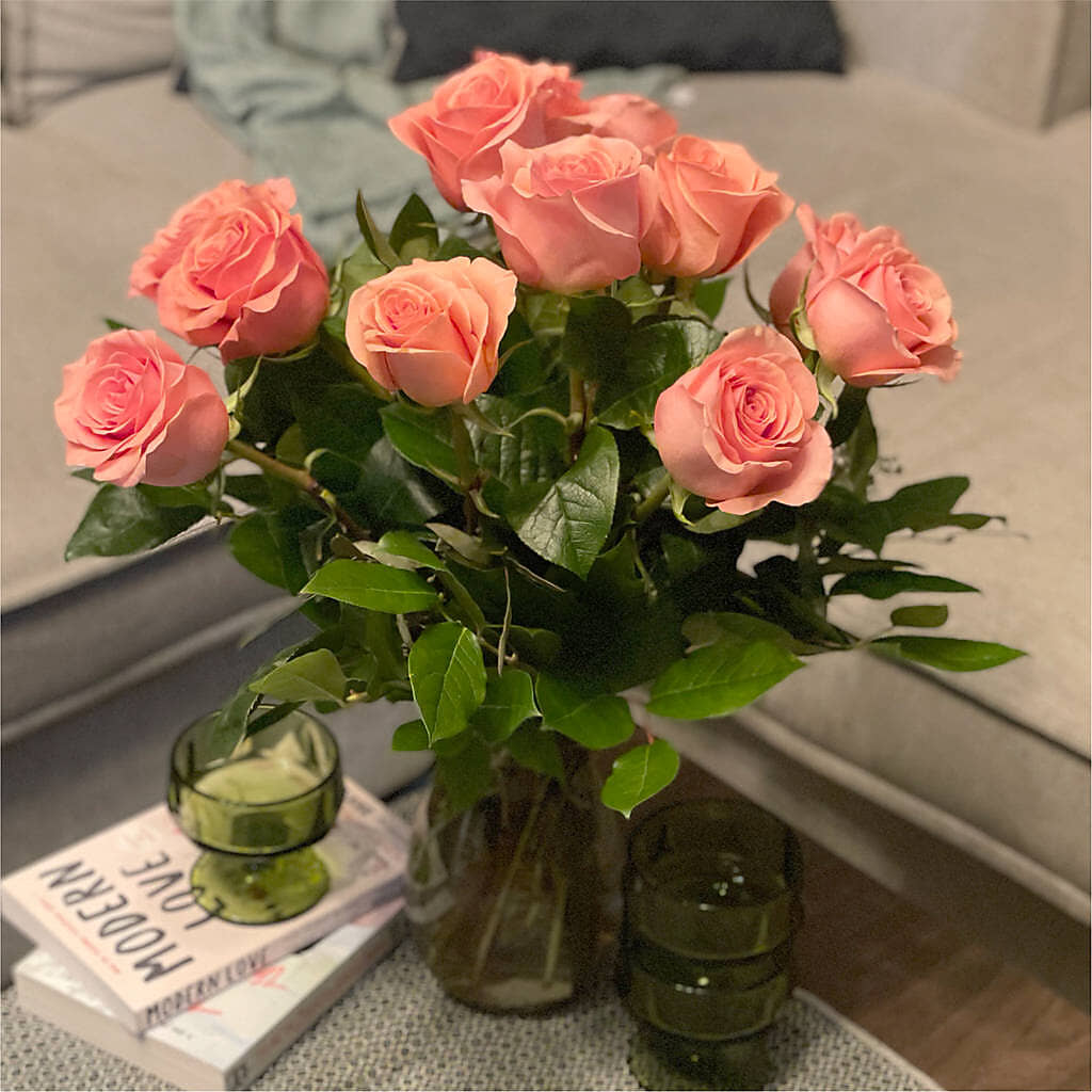 Long Stem Pink Rose Bouquet – FLOWERS & GIFTS BY ROBERTS, Pinetops NC