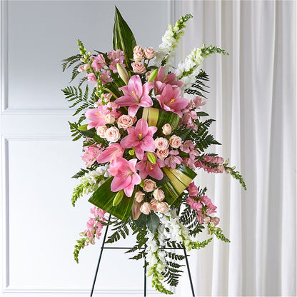 Elegant Embrace Standing Spray – FLOWERS & GIFTS BY ROBERTS, Pinetops NC