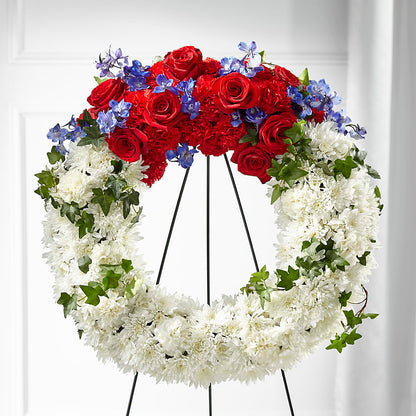Patriotic Passion Wreath – FLOWERS & GIFTS BY ROBERTS, Pinetops NC