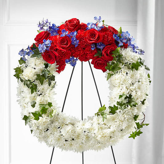Patriotic Passion Wreath – FLOWERS & GIFTS BY ROBERTS, Pinetops NC