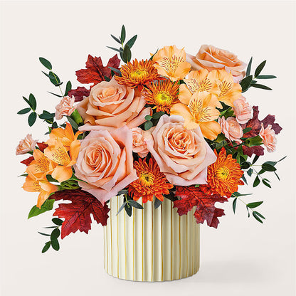 Spiced Latte Bouquet with Ivory Vase – FLOWERS & GIFTS BY ROBERTS, Pinetops NC