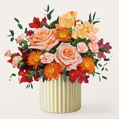 Spiced Latte Bouquet with Ivory Vase – FLOWERS & GIFTS BY ROBERTS, Pinetops NC