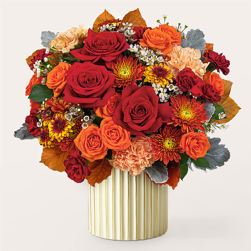 Merlot Bouquet with Ivory Vase – FLOWERS & GIFTS BY ROBERTS, Pinetops NC