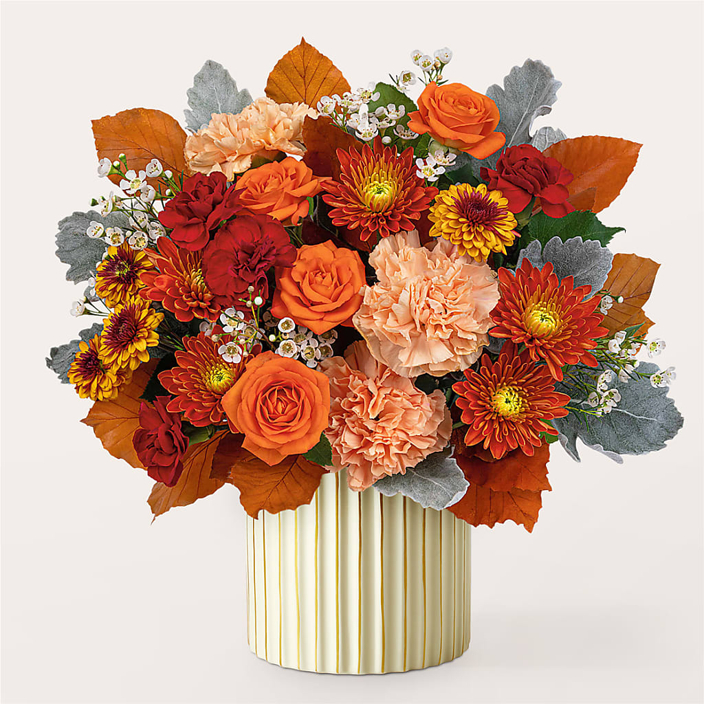 Merlot Bouquet with Ivory Vase – FLOWERS & GIFTS BY ROBERTS, Pinetops NC