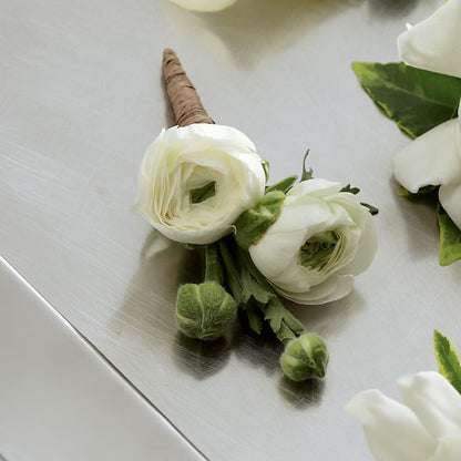 White Ranunculus Boutonniere – FLOWERS & GIFTS BY ROBERTS, Pinetops NC