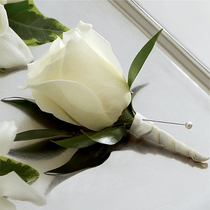 White Rose Boutonniere – FLOWERS & GIFTS BY ROBERTS, Pinetops NC