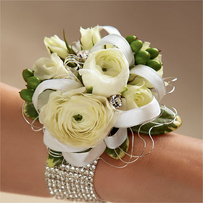 White Wedding Corsage – FLOWERS & GIFTS BY ROBERTS, Pinetops NC